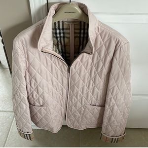 BURBERRY - pale pink quilted zippered jacket.